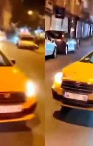 Eyüpsultan'da drift yapan taksici kamerada! Sürücü yakalandı ehliyetine 2 ay süreyle el konuldu