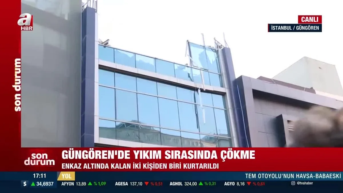 Güngören'de yıkım sırasında bina çöktü