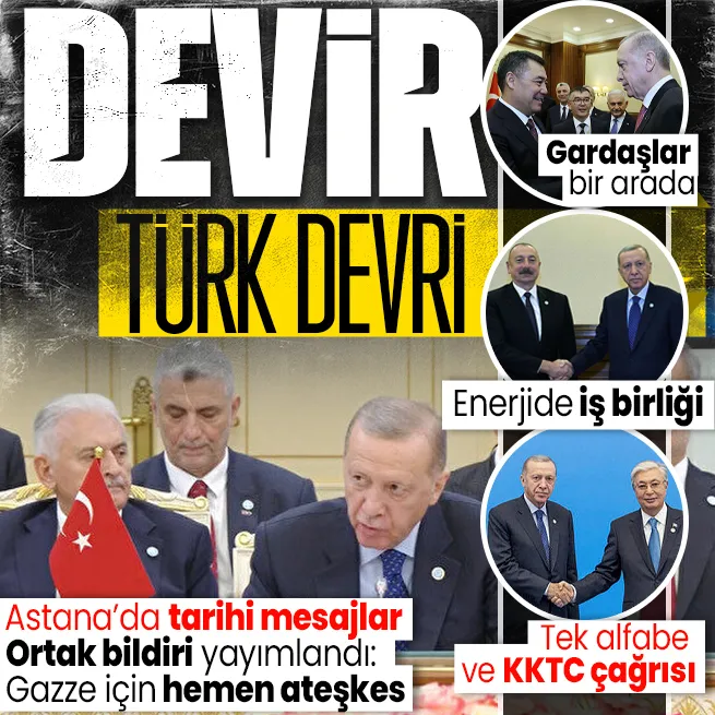 Başkan Erdoğandan Astanadaki Türk Devletleri Teşkilatı 10’uncu Zirvesinde tarihi açıklamalar! Gazze vurgulu ortak bildiri