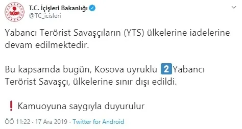 Son dakika: Kosova uyruklu 2 terörist, ülkelerine sınır dışı edildi-1
