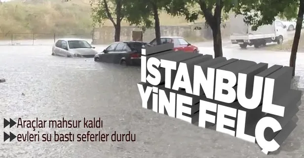 Son dakika: İstanbul’da sağanak yağmur: Caddeler göle döndü, tramvay seferleri durdu!