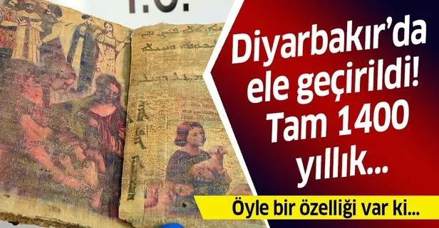 Diyarbakır’da 1400 yıllık dini motifli kitap ele geçirildi