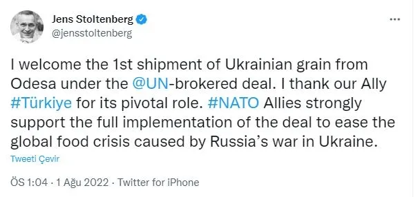 Tahıl koridorunda ilk rota belli oldu: Razoni gemisi Odessa Limanı'ndan hareket etti... NATO'dan teşekkür-7