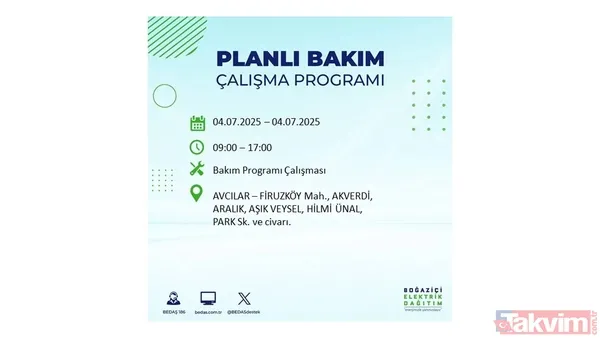 4 Temmuz'da İstanbul'da Elektrik Kesintisi Yaşanacak İlçeler