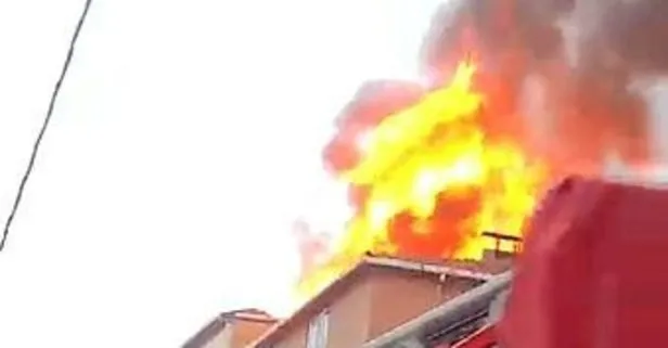 Sultanbeyli’de akşam vakti korkutan yangın! 4 katlı bina bir anda alevler içinde kaldı