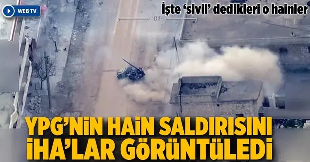 Afrinde teröristlerin saldırılarını İHAlar görüntüledi