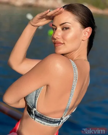 Fahriye Evcen kot büstiyeriyle pozları verdi sosyal medya birbirine girdi! Hatice Şendil güzelliğine kayıtsız kalamadı Fahriyeee...
