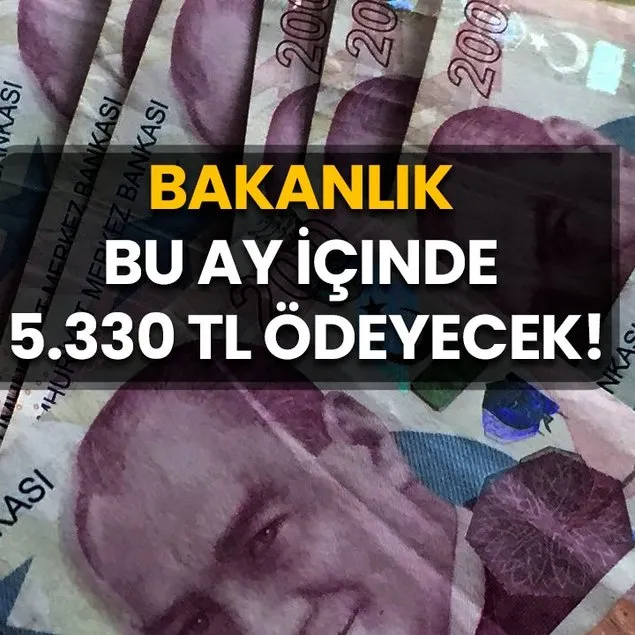 Bakanlık Bu Ay İçinde Karşılıksız 5.330 TL Ödeyecek!