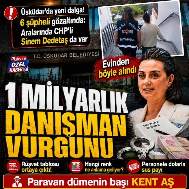 Üsküdar Belediyesine yolsuzluk operasyonunda 6 şüpheli gözaltına alındı! Aralarında CHPli Belediye Başkanı Sinem Dedetaş da var