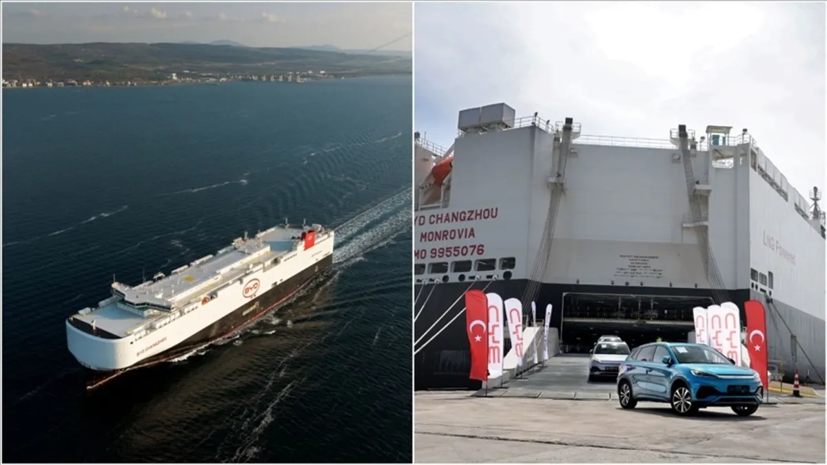 7 bin araçlık sevkiyat! BYD'nin araç gemisi "BYD CHANGZHOU" Türkiye'ye ulaştı
