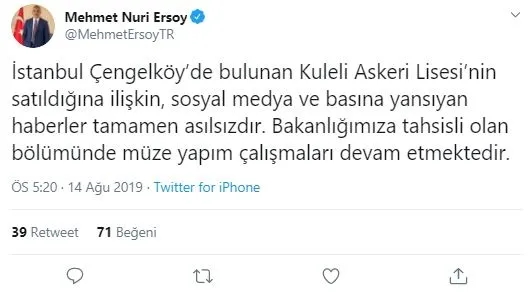 İYİ Partili Hasan Seymen'in 'Kuleli Askeri Lisesi satıldı' iftirasına hükümetten sert yanıt: Tamamen asılsız!-2