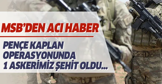 Milli Savunma Bakanlığı: Pençe Kaplan operasyonunda bir şehidimiz var