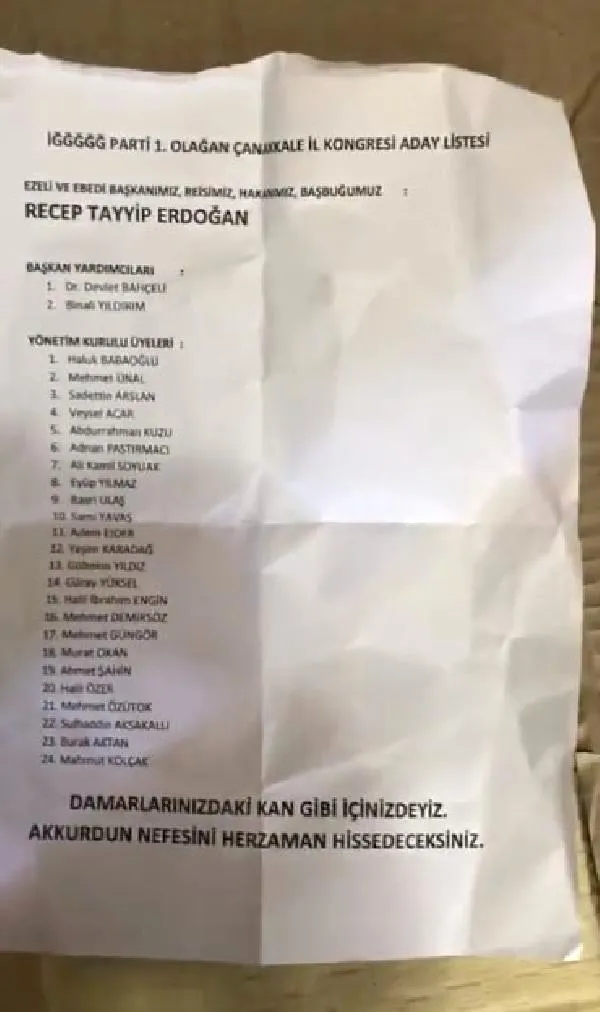 İyi Parti Kongresinde, oy zarfından Erdoğan ve Bahçeli'nin adı çıktı-1