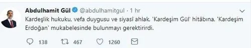Abdullah Gül'ün açıklamalarına hükümetten ilk tepki-1