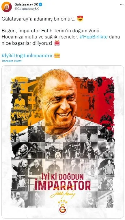 Galatasaray'dan Fatih Terim'e doğum günü kutlaması-1