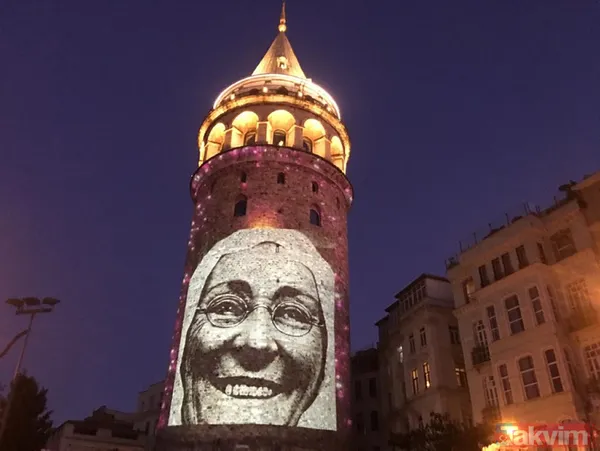 Anneler Günü, Galata Kulesi'ne yansıtılan fotoğraflarla kutlandı! Mustafa Kemal Atatürk ve Başkan Erdoğan... - 30