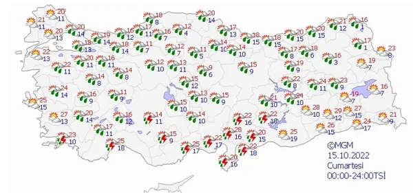 HAVA DURUMU | Meteorolojiden sel ve heyelan alarmı! İl il uyardı: Kuvvetli yağış geliyor | 11-15 Ekim 2022-14