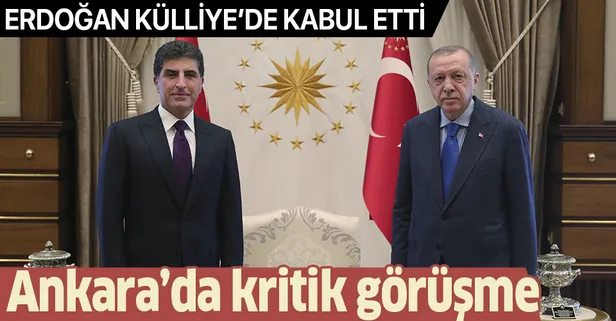 Son dakika: Başkan Erdoğan, IKBY Başkanı Barzani'yi kabul etti