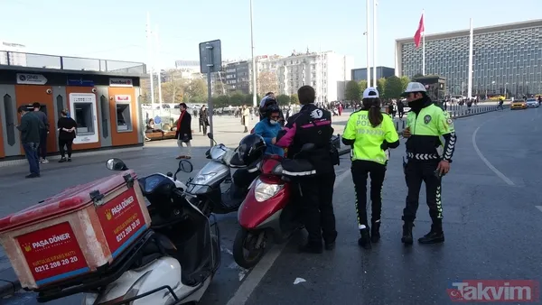 Taksim Meydanı’nda yaya yoluna giren kuryelere ceza yağdı - 8