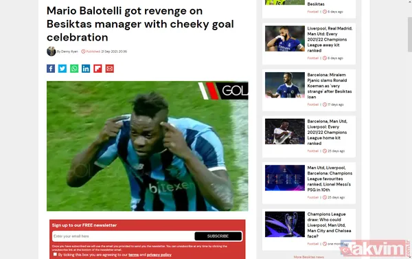 Beşiktaş-Adana Demirspor maçındaki bomba hareket dış basında: Balotelli'den 8 yıl sonra intikam! - 3