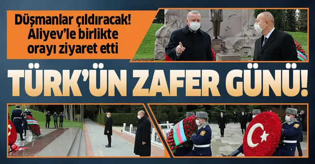 Son dakika: Başkan Erdoğan Haydar Aliyev’in kabrini ziyaret etti