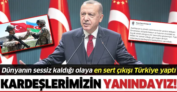 Başkan Recep Tayyip Erdoğan'dan Azerbaycan mesajı: Kardeşlerimizin yanındayız