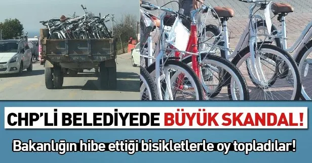 Skandal! CHP’li Yalova Belediyesi hibe olan bisikletlerle oy istedi