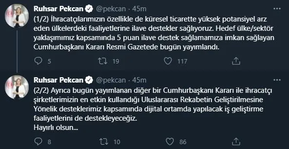 SON DAKİKA: Bakan Pekcan açıkladı: İhracatçıya yeni destek-2
