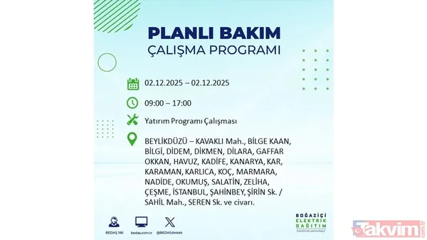 İstanbul elektrik kesintisi 2 Aralık: 8 saat yok! Gaziosmanpaşa, Beşiktaş, Beyoğlu... - 49