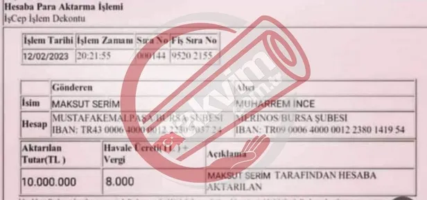 EGM'den Muharrem İnce açıklaması! Takvim.com.tr kumpasın sahte dekontuna ulaştı-5