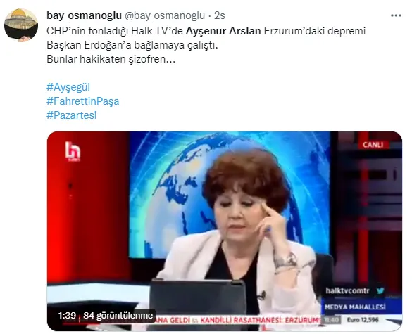CHP yandaşı Halk TV'de Ayşenur Arslan'dan skandal deprem sözleri: Erdoğan oradaymış!-9