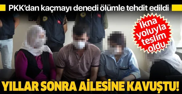 Mersin’de ikna yoluyla teslim olan terör örgütü PKK üyesi, ailesiyle buluşturuldu