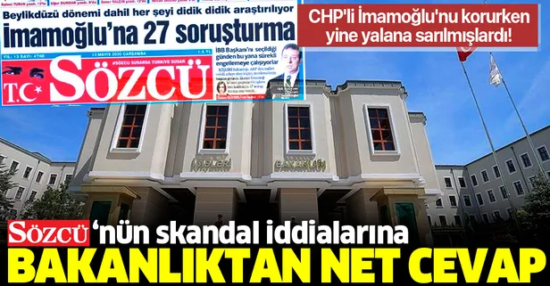 İçişleri Bakanlığından Sözcü'nün skandal iddialarına yalanlama
