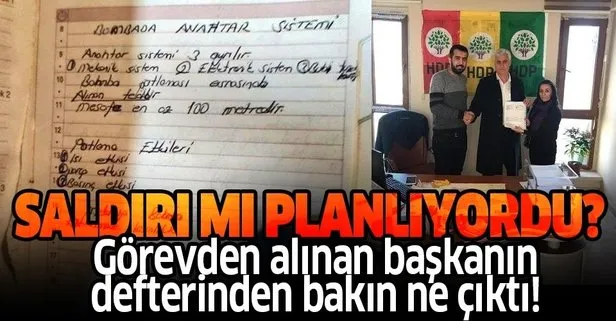 Görevden alınan Kurtalan Belediye Başkanı HDP’li Baran Akgül’ün defterinden bomba tarifi çıktı!