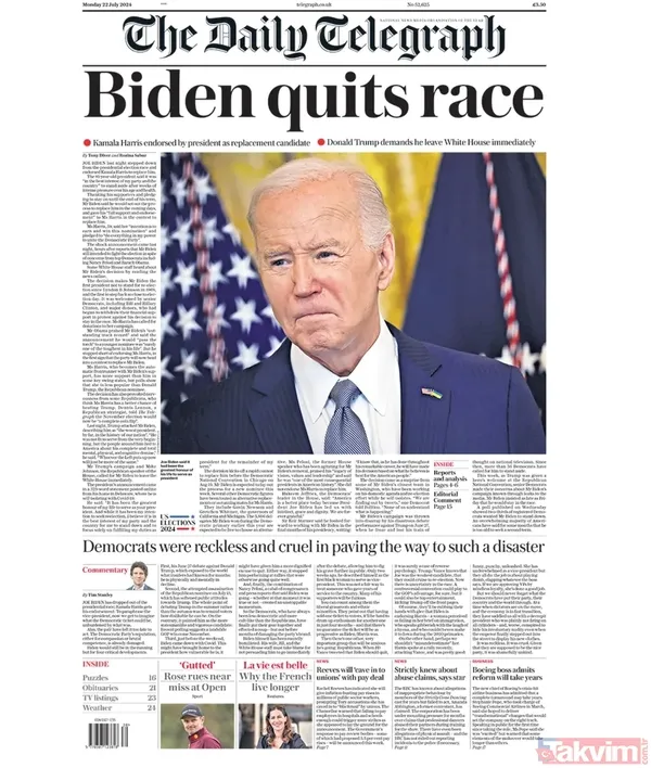 Joe Biden’ı ABD ve İngiliz basını indirdi! Adaylıktan çekilme sürecine damga vurdu: Bir ay içinde onlarca kapakla darbe yaptılar - 9