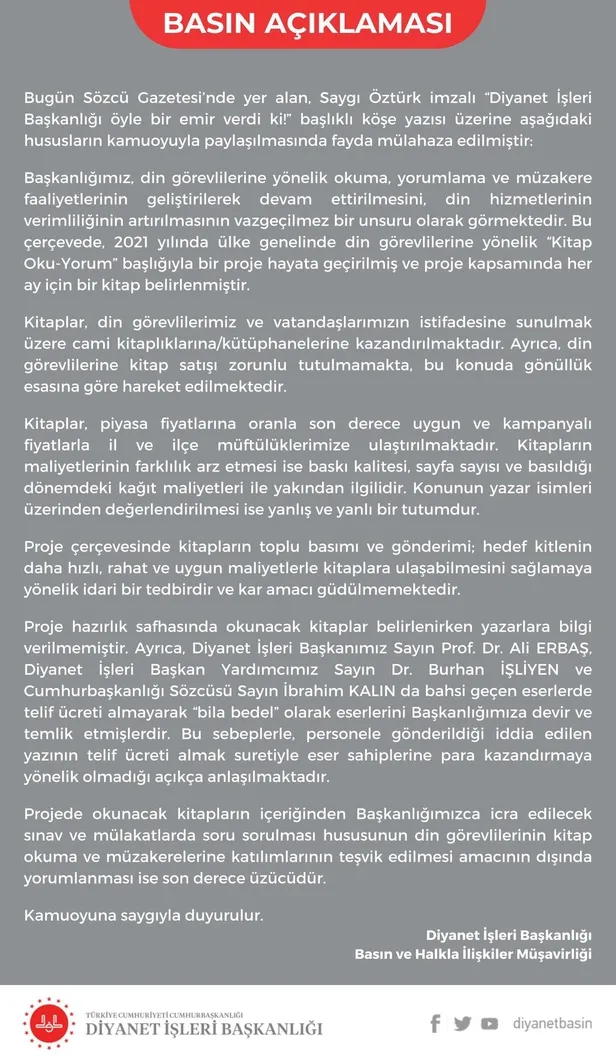 diyanet-isleri-baskanligindan-sozcu-yazari-saygi-ozturkun-personele-zorla-kitap-aldirildigi-iddiasina-yalanlama-1639496299172.jpeg Diyanet İşleri Başkanlığı'ndan Sözcü Yazarı Saygı Öztürk'ün "personele zorla kitap aldırıldığı" iddiasına yalanlama!-4