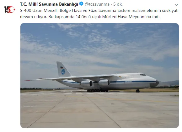 Son dakika: S-400'leri taşıyan 14. uçak da Mürted'e indi-2