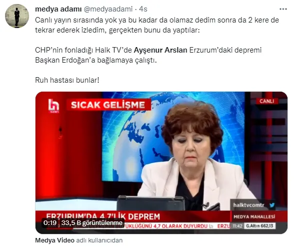 CHP yandaşı Halk TV'de Ayşenur Arslan'dan skandal deprem sözleri: Erdoğan oradaymış!-7