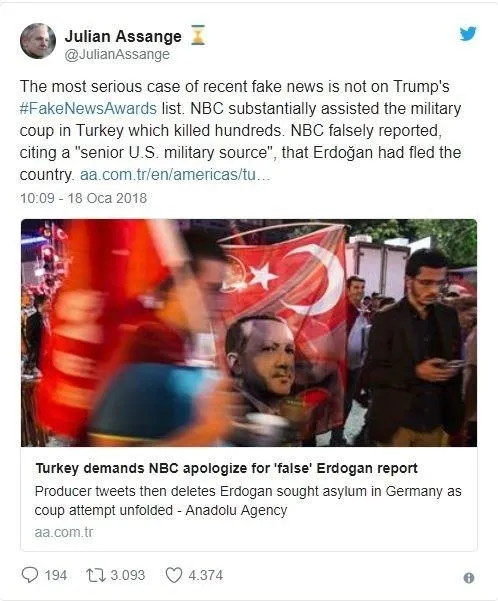 Julian Assange: Yalan haber ödülü NBC'ye verilmeli!-1