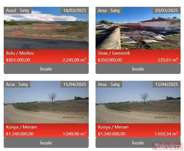 1 dönüm arsa 83 bin liraya satışta! Milli Emlak onlarca ilde arazi satıyor! - 6