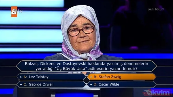 Kim Milyoner Olmak İster'de 104 bin takipçili Habibe teyze 1 milyon TL değerindeki soruyu açmayı başardı! "TDK'ya göre hangisinin içinde geçtiği deyim yoktur" sorusunda çekildi... - 11