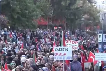 Trabzon’da katil İsrail’in Gazze’deki katliamları protesto edildi