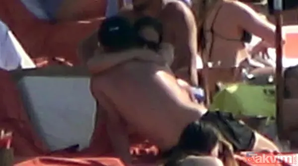 Demet Özdemir ve nişanlısı Oğuzhan Koç aşka geldi uluorta öpücüklere boğdu! Plajda aldırışsız romantizm - 6