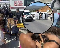 Aydın’da feci kaza | Turistleri taşıyan midibüs devrildi: 7 yaralı