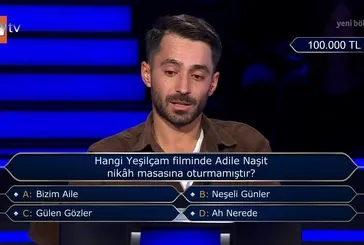 Milyoner’e damga vuran ‘Adile Naşit’ sorusu: Hangi filminde nikah masasına oturmamıştır?