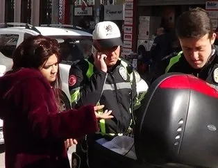 Kadın sürücü park cezası sonrası polisi tehdit etti