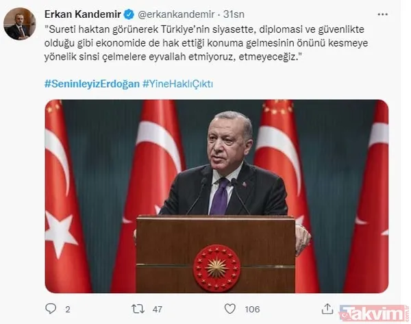 Spekülatif kur atışı ve manipülatif saldırılar nafile! Sosyal medyada tam destek: #YineHaklıÇıktı, #SeninleyizErdoğan - 24