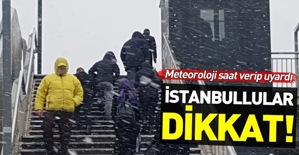 Son dakika: İstanbul’da beklenen kar yağışı başladı! Meteoroloji saat verip uyardı
