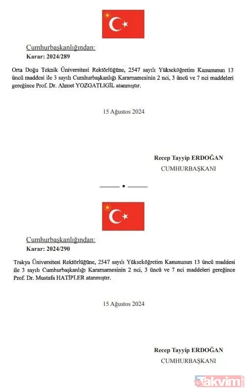 Başkan Erdoğan imzaladı: Atama kararları Resmi Gazete'de! Emniyet Genel Müdürlüğü ve Jandarma Genel Komutanlığı'na yeni isimler - 23