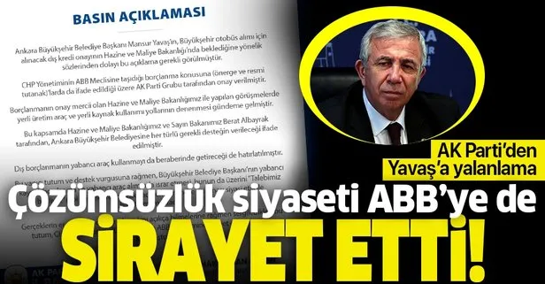 AK Parti’den CHP’li Mansur Yavaş’ın Hazine ve Maliye Bakanlığı iddiasına yalanlama: Yavaş ısrar ediyor!